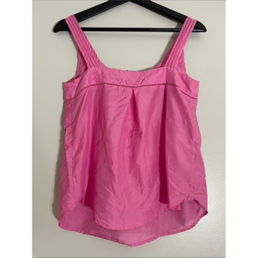 Postmark Anthropologie Tank Top Silk Cotton Ruffle Pink 2 Sleeveless Blouse - Picture 12 of 16